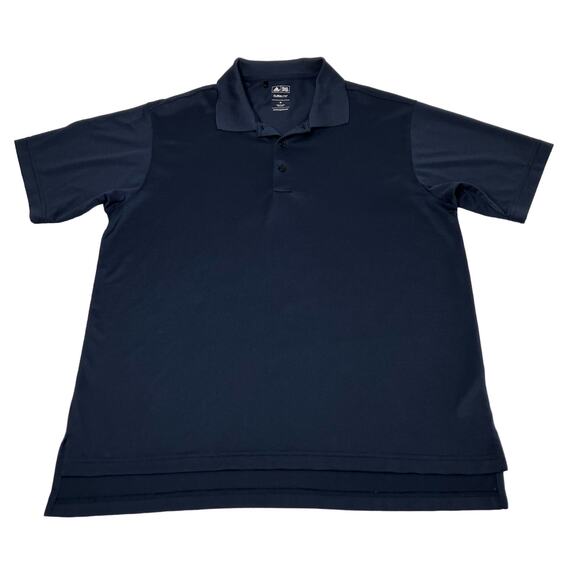 Adidas ClimaLite Polo Shirt Mens Navy Blue SZ M Golf Polyester Cool Preppy - Picture 1 of 10